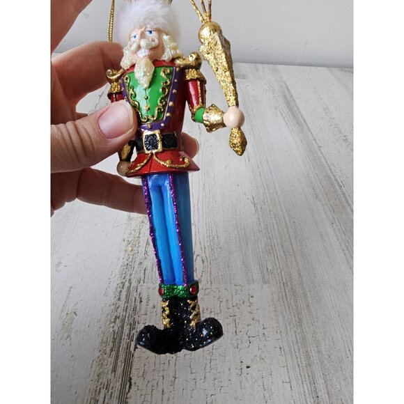 Glitter nutcracker star ornament large unique sparkle Xmas tree - Picture 7 of 7